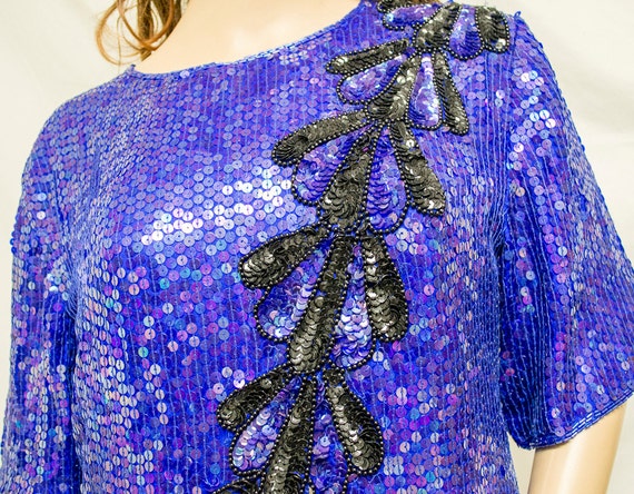 Stenay, Beaded Top,sequin top, Royal blue, Medium… - image 2