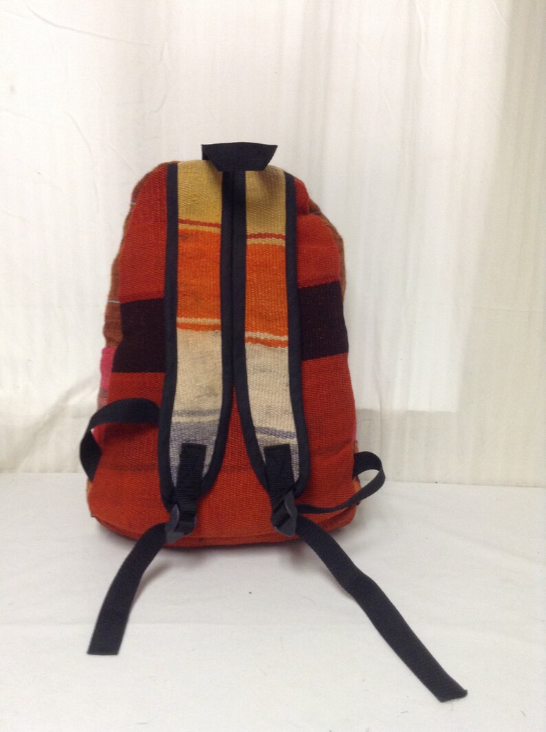 Orange Red Green,Snowflake Kilim canvas back pack Kilim Backpack,canvas backpack