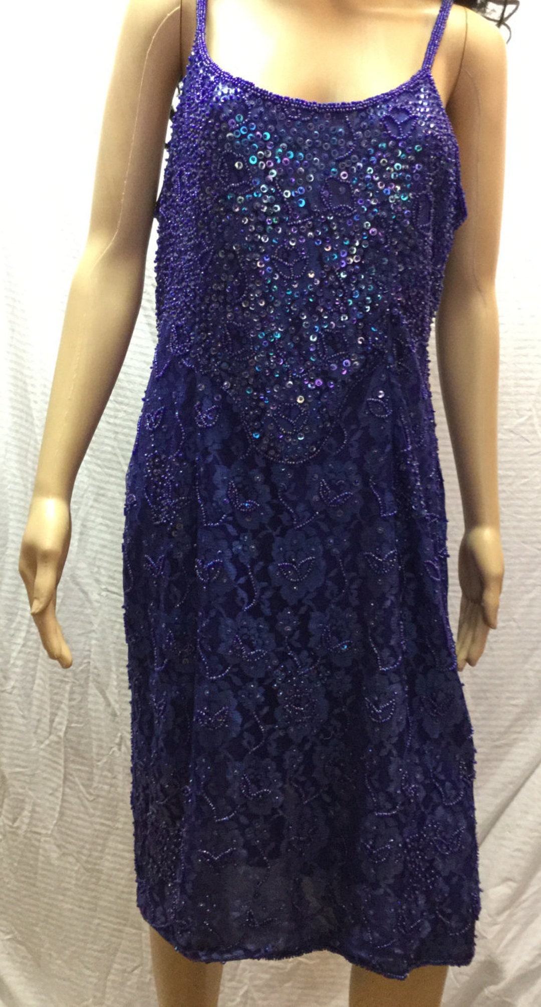 Channa Blue Bead Dress XL Royal Blue - Etsy