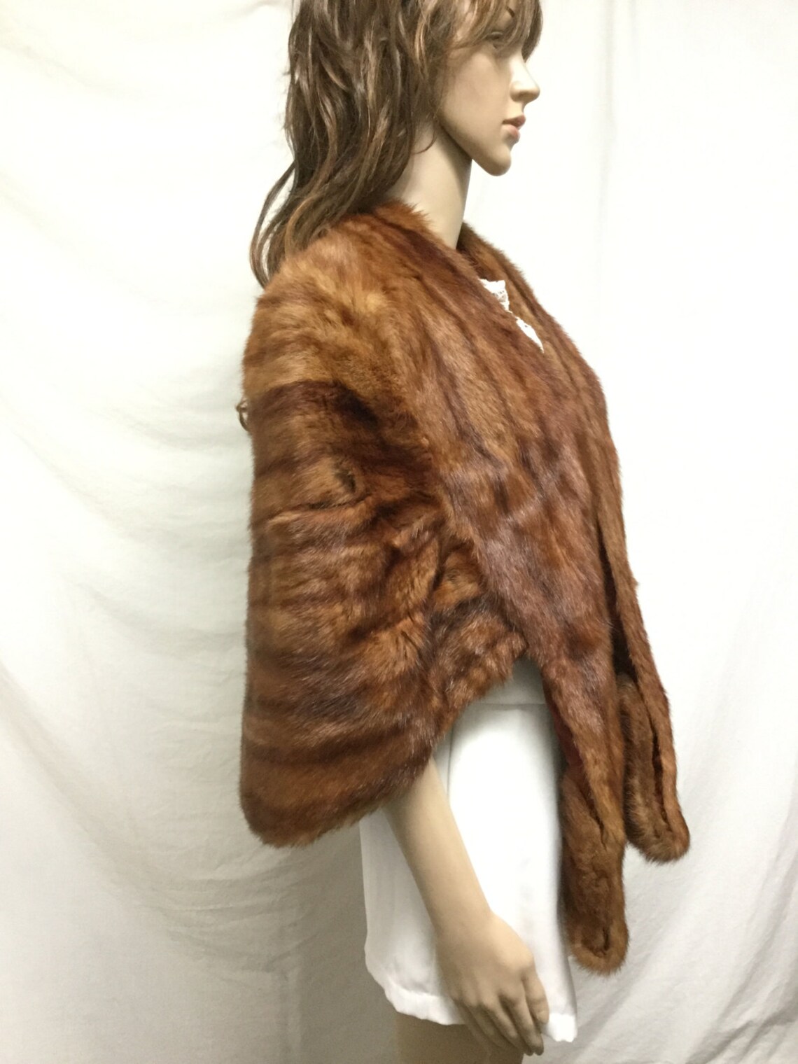 Red Mink Stole Mink Fur Wrap Vintage furs Free shipping Etsy