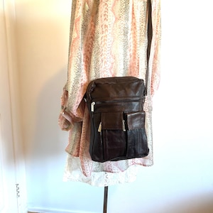 Bolso bandolera de piel marrón, bolso de hombre, bolso de hombro, bandolera