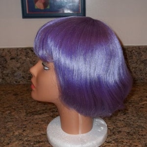 Purple wig,Lavender wig,adult wig,short purple wig,Unused ,Halloween wig, Costume Wig ,Synthetic Hair, Mannequin,La Buosse