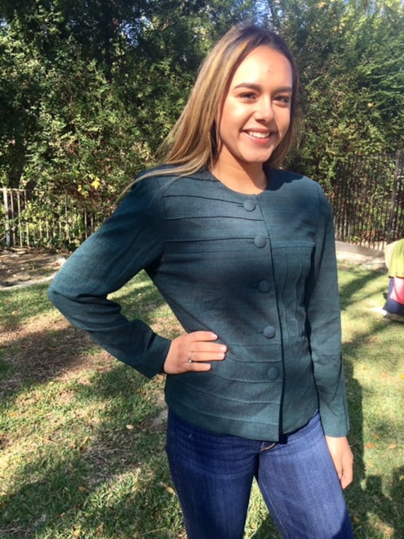 Leslie Fay Dark Green Jacket 8.size 8 Etsy UK