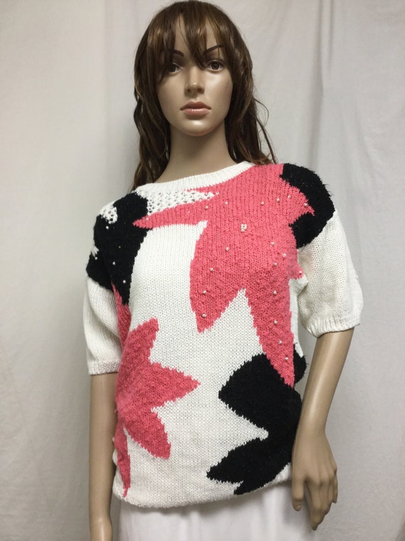 Beaded Sweater,1980s , Medium
