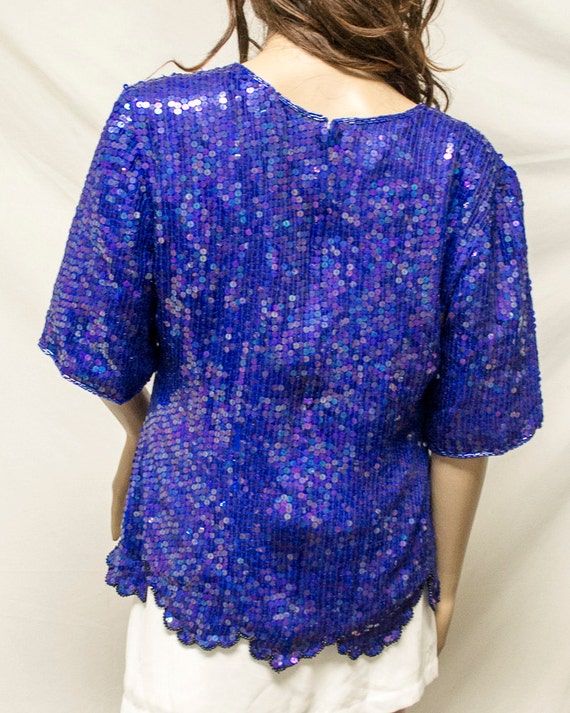 Stenay, Beaded Top,sequin top, Royal blue, Medium… - image 4