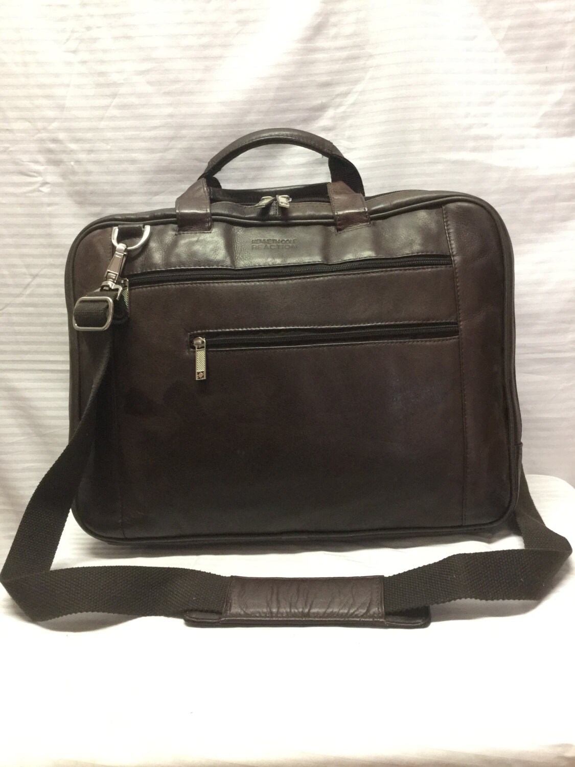 Cole Brown Leather Briefcase Padded Briefcase Lap Etsy