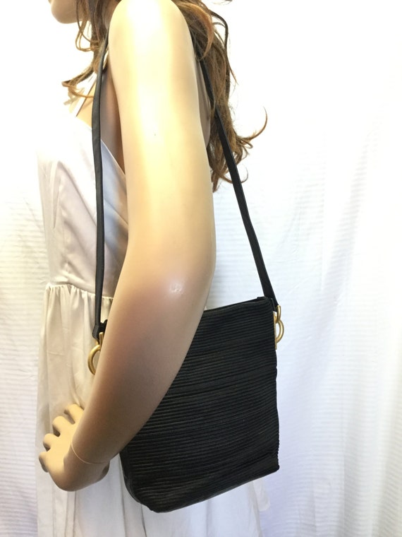 Sharif purse, Black, Nylon shoulder bag, Leather … - image 4