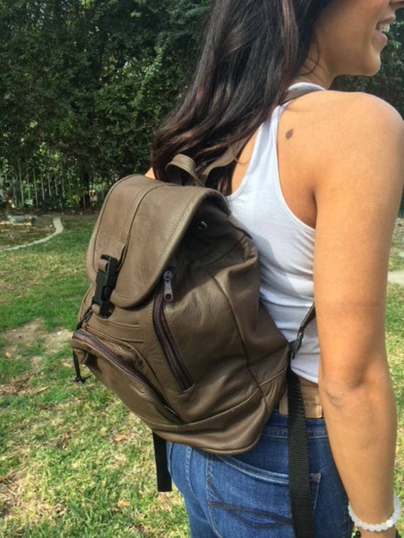 Backpack bag,Brown leather backpack,Made in Mexico,Ba… Gem