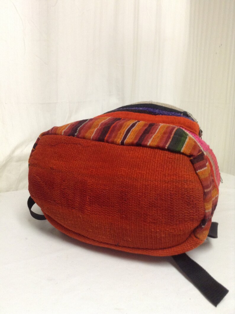 Orange Red Green,Snowflake Kilim canvas back pack Kilim Backpack,canvas backpack