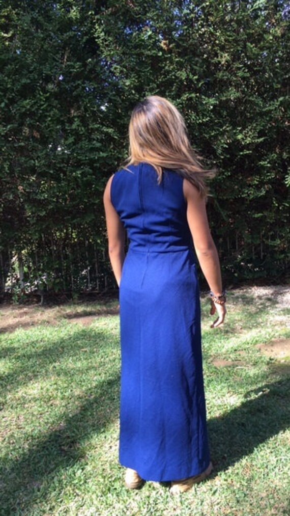 1960s dress, long, dress, size 6,6,sleeveless dre… - image 3