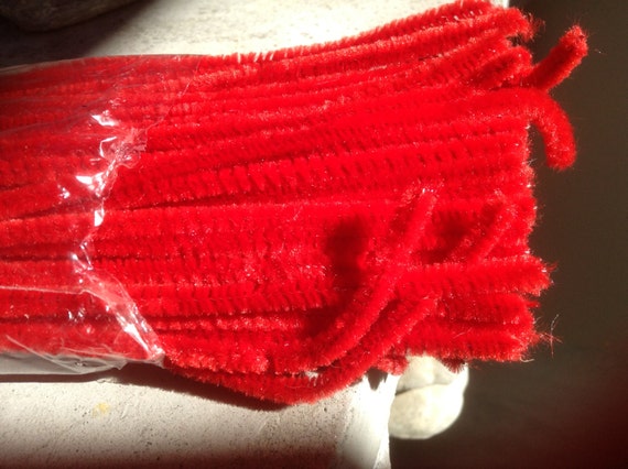 Pipe Cleaners,300 Pcs ,wholesale Lot ,3 Packages,6mm ,jumbo ,12 ,chenille,  Red ,craft, Twist Wire ,stems ,red ,christmas ,sparten 