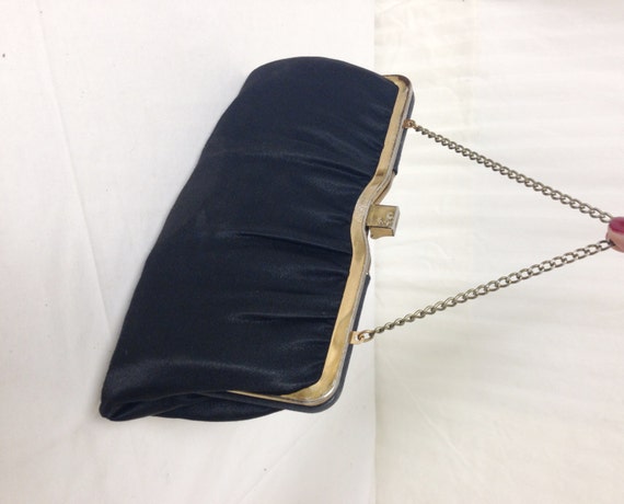 And'e, purse ,bag,Black, Handbag ,Gold Tone,1950s… - image 4