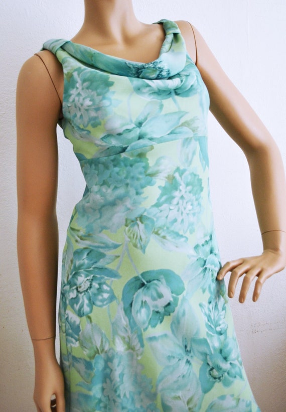 Blush, vintage Teal Blue and green Green Dress Sum