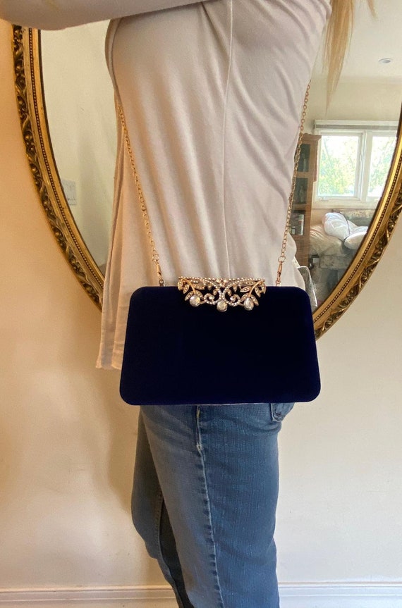 Black Velvet Formal Purse Rhinestones Formal Purse Bag Converts to Clutch Free US Shipping Gold Box Purse Etsy Ireland