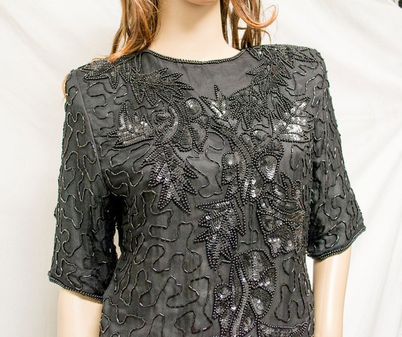 Beaded Top, Medium, Sequin,beaded, Black - image 2