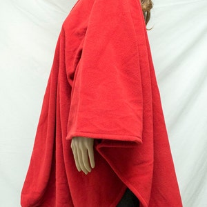 Poncho top, Large Red Poncho Black Collar,red,black,poncho ,Christmas,Halloween image 4