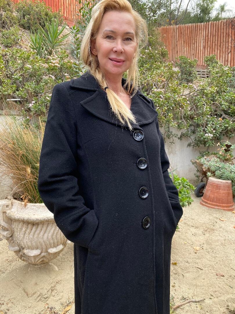 Michael Kors Soft Black Wool Coat, Midi Coat,mint Condition, Size