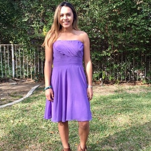 Formal lavender dress, 12, size 12, lavender, strapless, dress