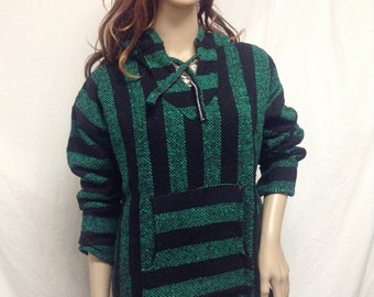 Baja Hoodie, Unisex,Mexican hoodie, Small ,Green, Black,Hooded pullover