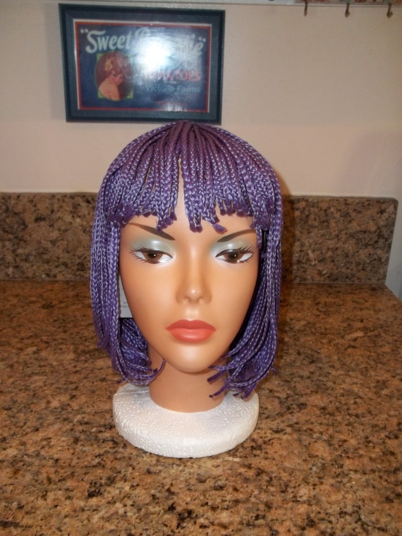 Lavender Costume wig ,Braided wig,Unused ,Halloween ,Costume,Mannequin wig,Vintage By La Buosse
