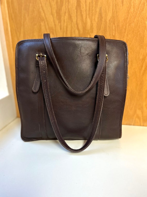 Jack George’s, Large brown leather tote bag, Docu… - image 2