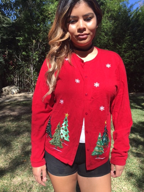 Ugly Christmas sweater, cardigan sweater knit, re… - image 2