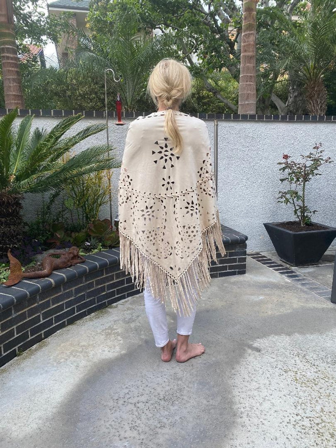 faux suede shawl