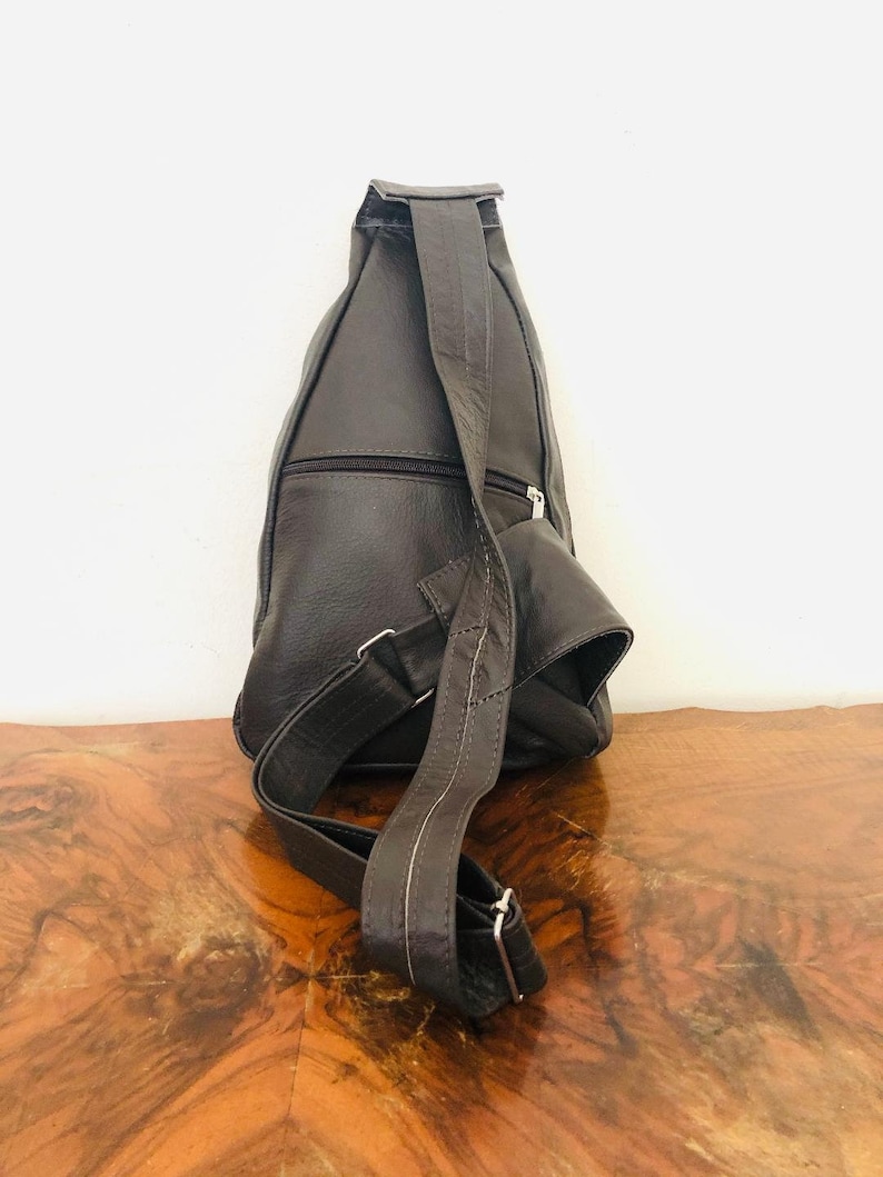 BLACK Leather Sling bag leather slingbags purse Shoulder Etsy