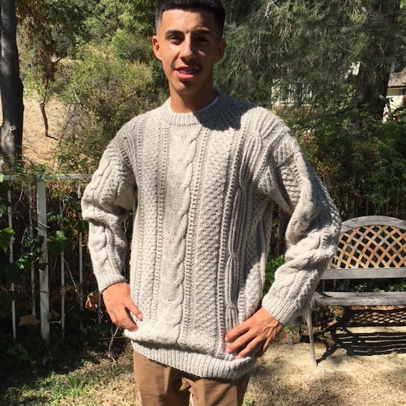 Men's gray sweater, medium, soft,acrylic sweater - image 1