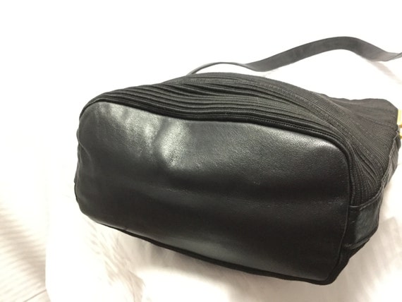 Sharif purse, Black, Nylon shoulder bag, Leather … - image 3