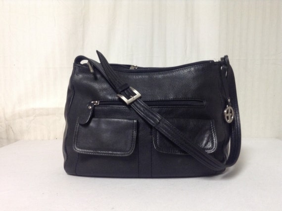 giani bernini black leather purse