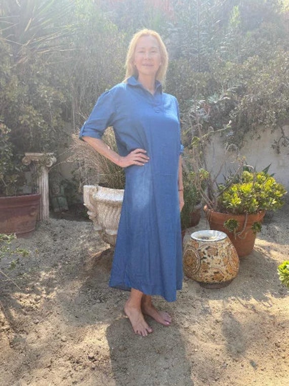 soft denim dress for women Soft Denim dress, Blue, denim, dress, Cotton dress, Large, Long dress