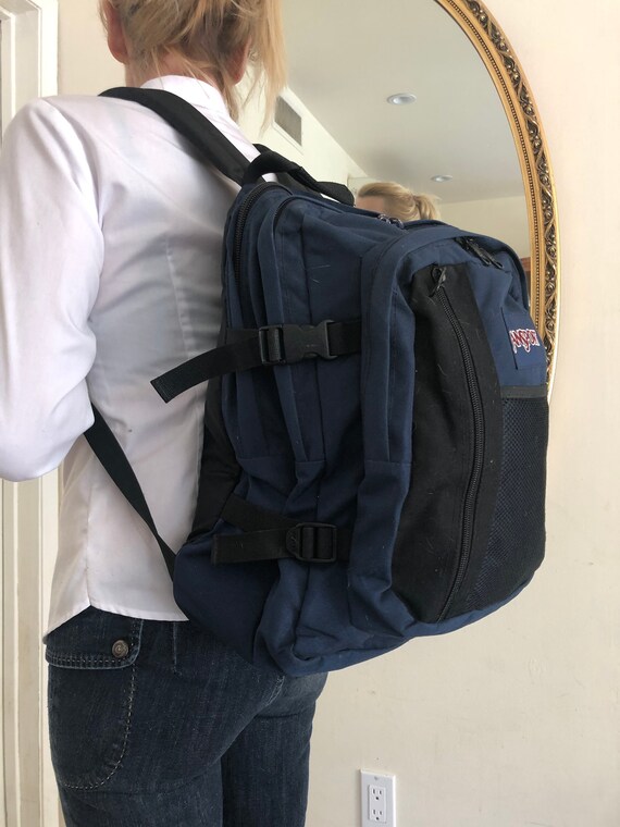 Jansport backpack, backpack bag, black, blue