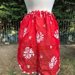 Kitchen apron,Christmas bells, apron, Christmas apron, red, semi sheer