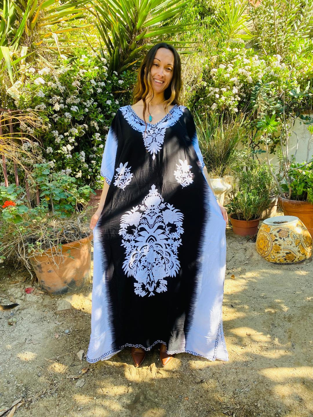 green emerald velvet dress Dyed Kaftan maxi Dress - Long Summer Dress main image 1