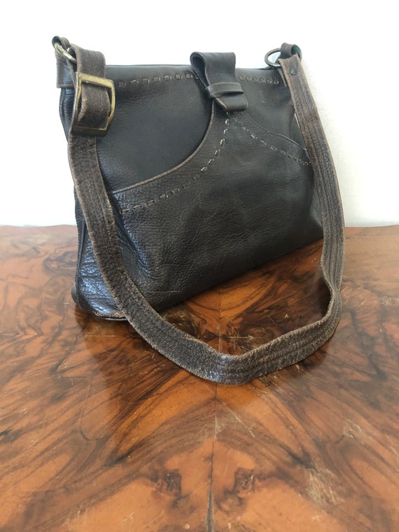 Justin 1970s brown leather purse, shoulder bag - image 3