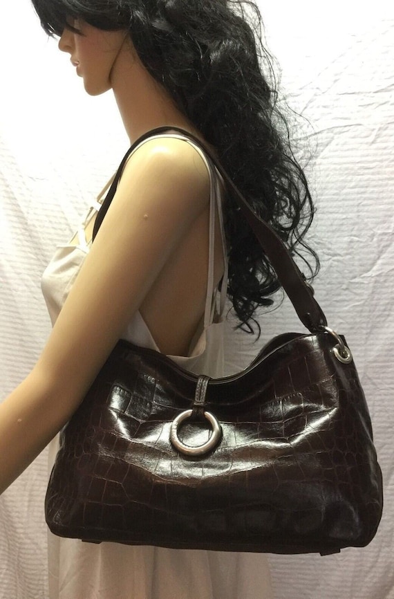 Franco Sarto Brown Leather Shoulder Bag Purse