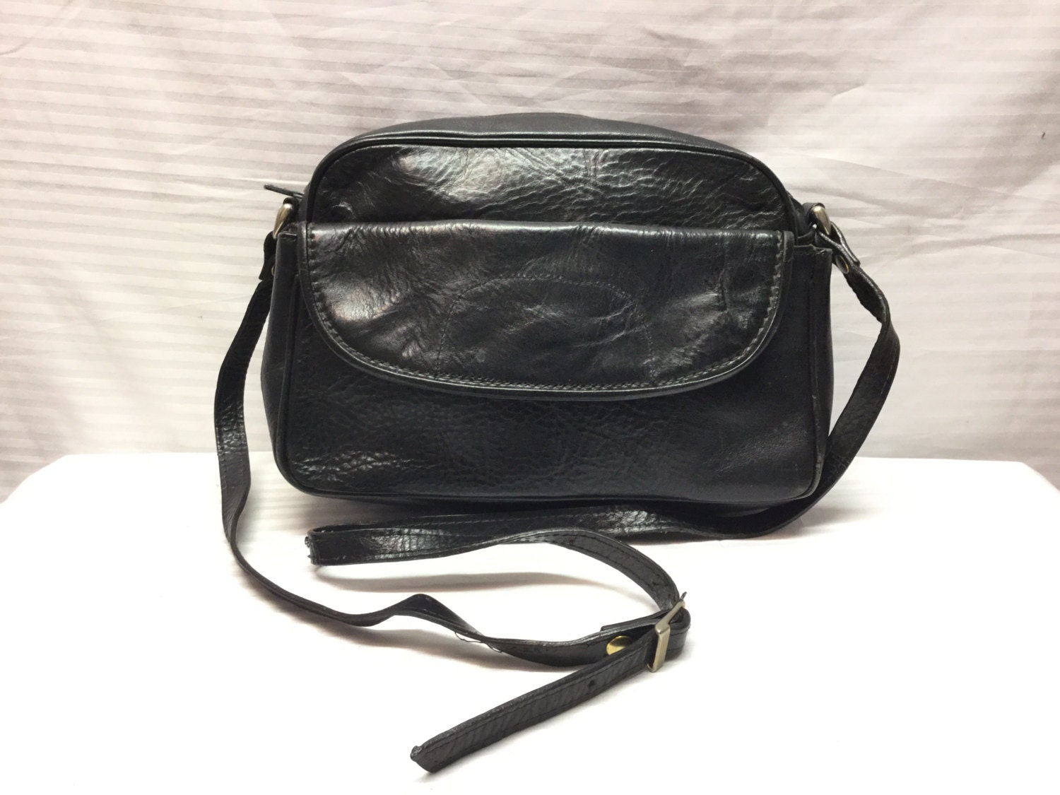 Black Leather Purse Bag Black Leather Shoulder Bag Bags - Etsy