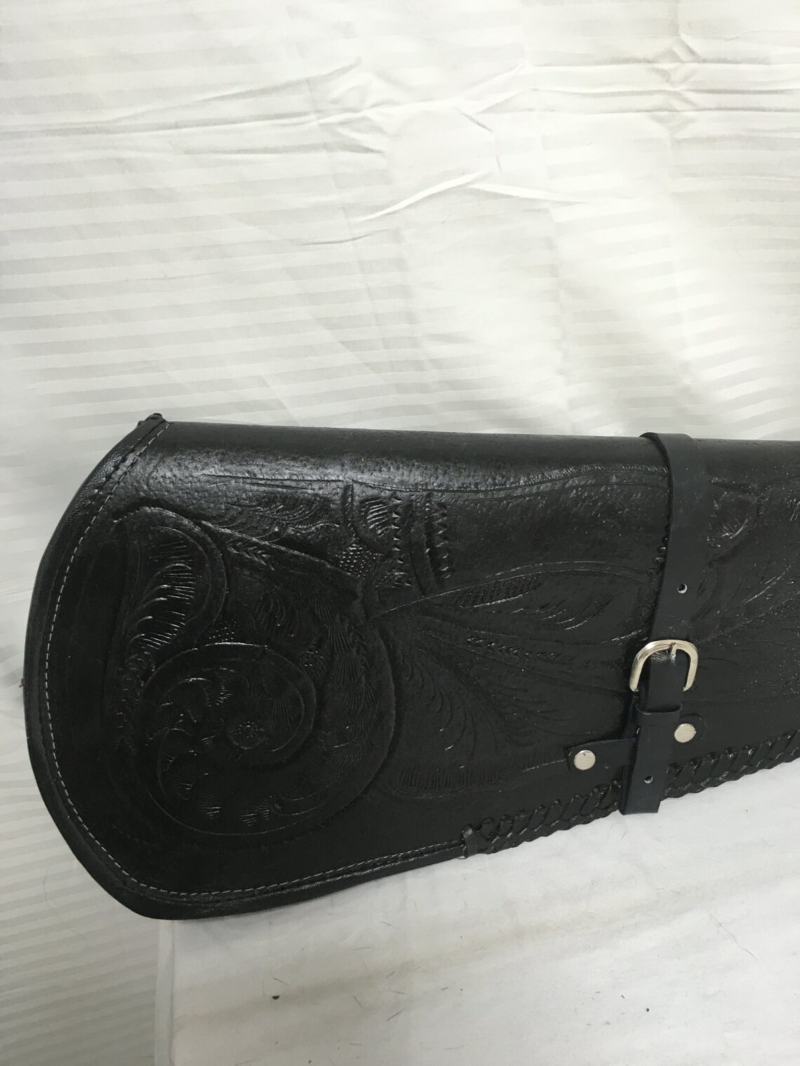 Rifle case tooled leatherBlack leatherscabbard gun case Etsy