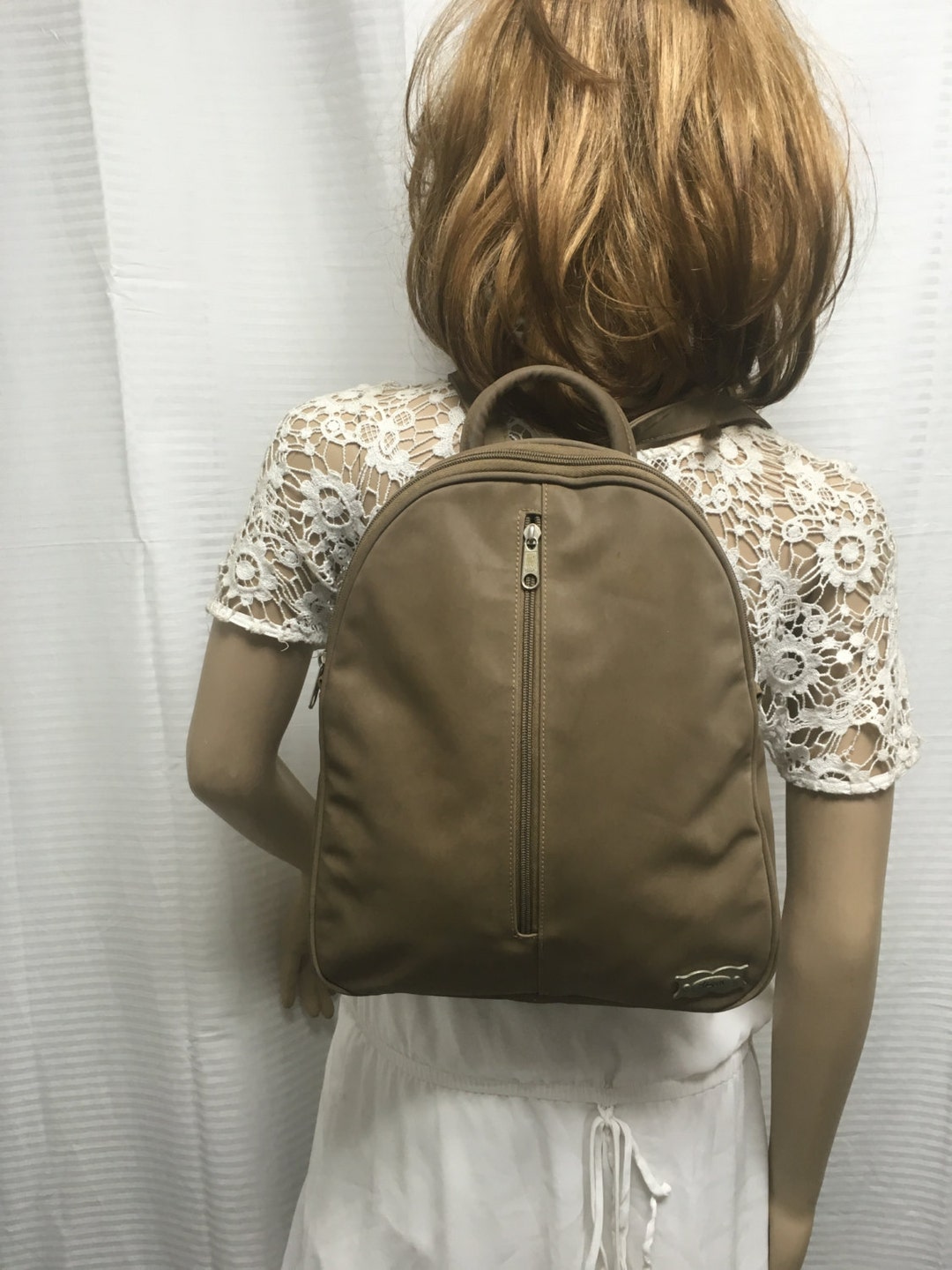 Backpack Bag, Tan, Nylon, Back Pack Bag, Nylon Backpack - Etsy display picture 1