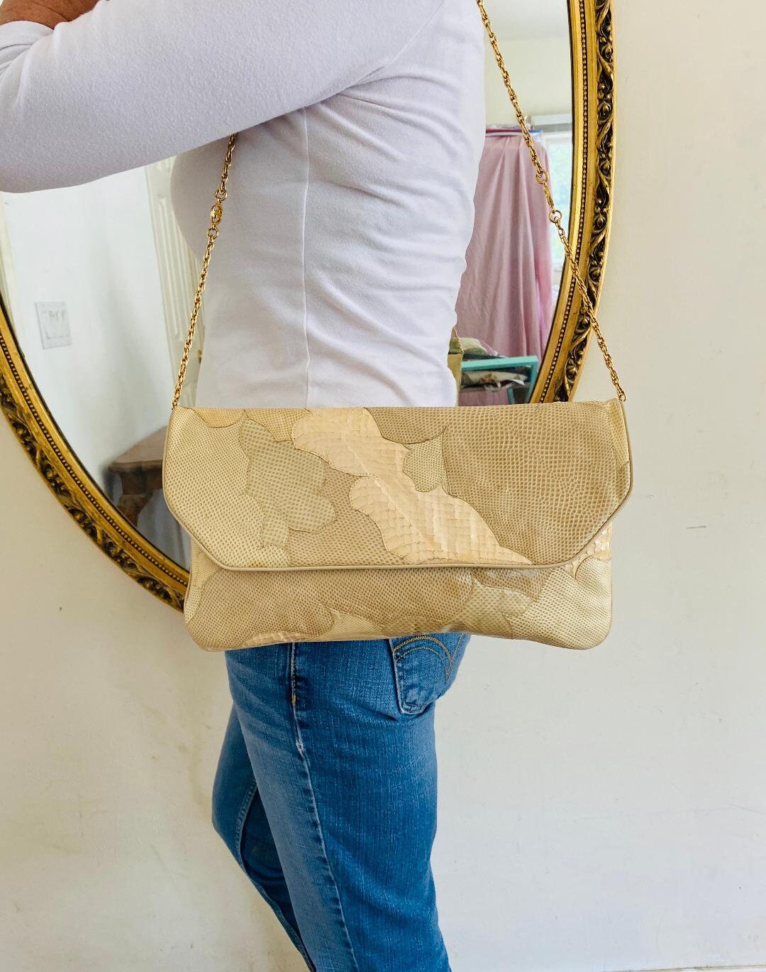 Carlo Fiori Italy Snake skin purse Leather Shoulder Bag - Etsy 日本