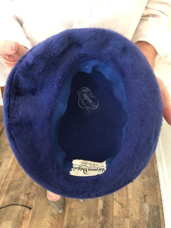 Norman Durand Original Hat from the 1940-50s,Blue… - image 4