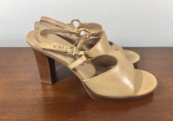 Apostrophe, Tan Leather Heels, 7.5, Shoes - image 1