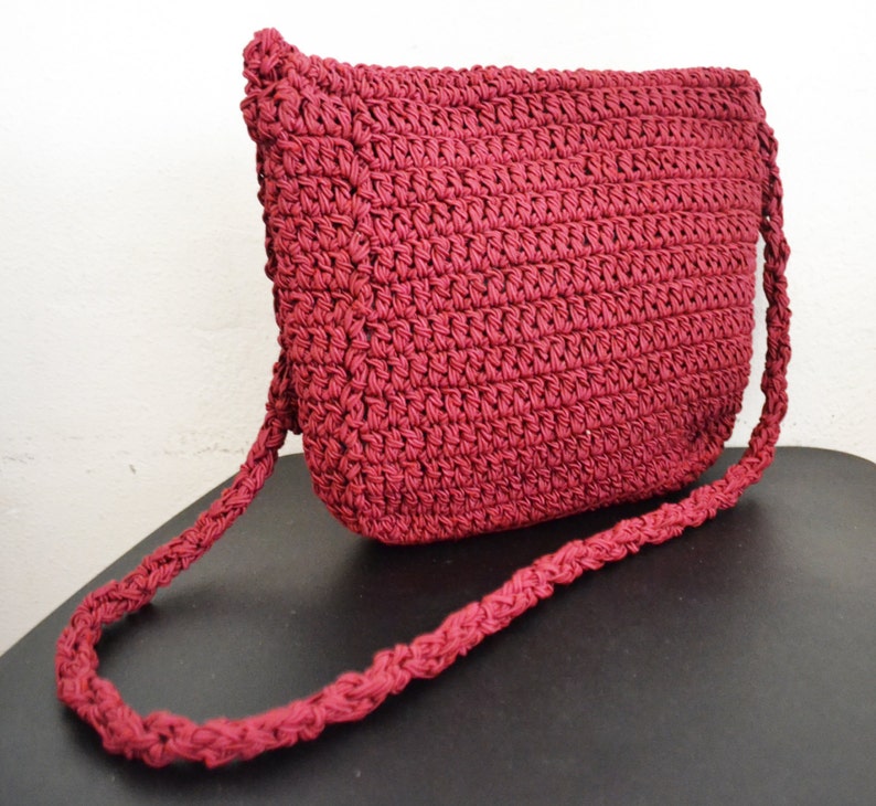 Knit Purse Burgundy Knit Shoulder Bagbag Etsy