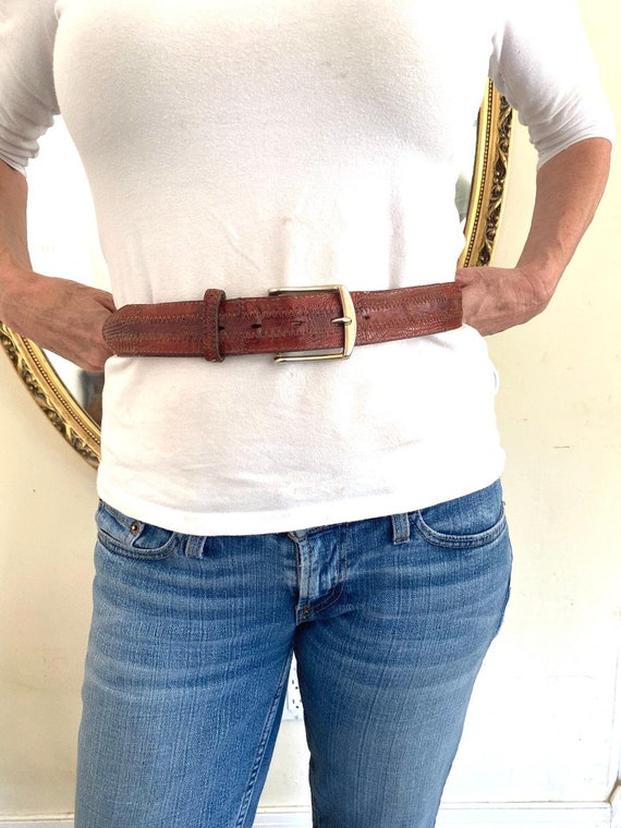 Tony Llama mans belt, Brown Snakeskin Leather Belt