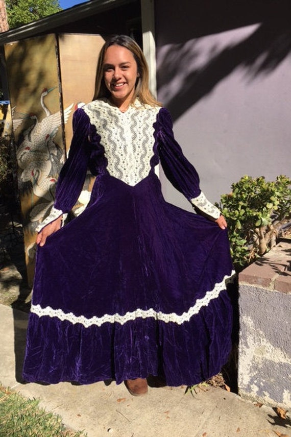 Purple velvet dress, maxi dress, purple velvet, la