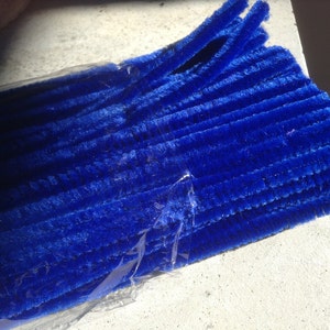 300 piezas Limpiadores de tuberías lote al por mayor 3 paquetes 6 mm jumbo 12 "Chenille Craft Twist Wire Tallos azul Sparten