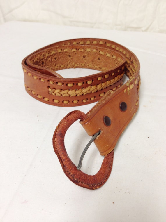 ダークブラウン 編み込みレザーベルト 34 ダークブラウン 編み込みレザーベルト 34