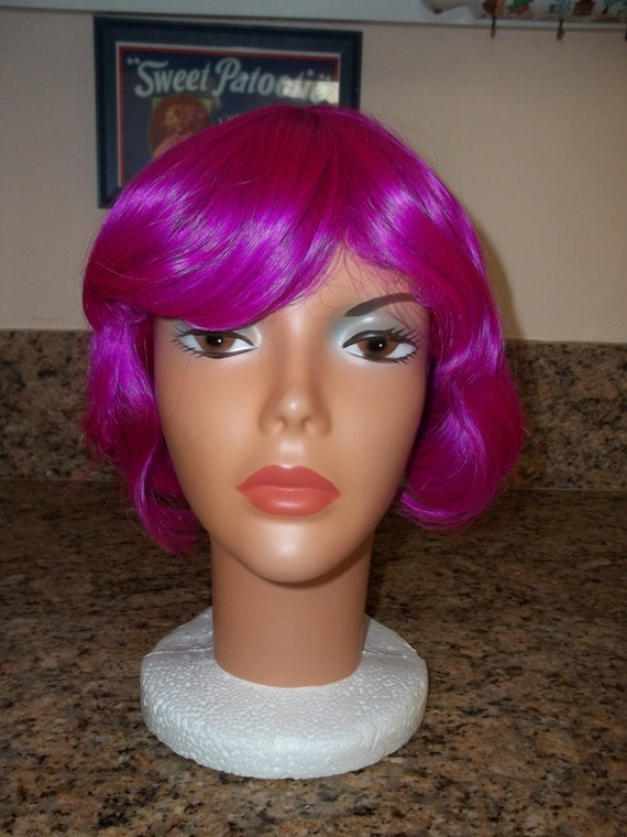 Hot Purple wig, Halloween wig,Costume Wig ,Synthe… - image 1