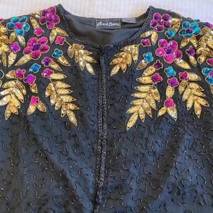 Gorgeous beaded jacket,Sequin jacket, Formal beaded,Gold,blue,Purple,Black,XL, Large XLarge, Jewel Queen image 8